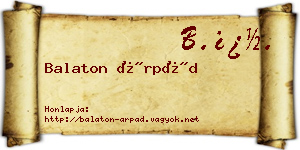 Balaton Árpád névjegykártya