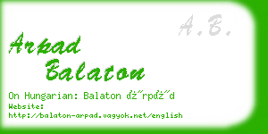 arpad balaton business card